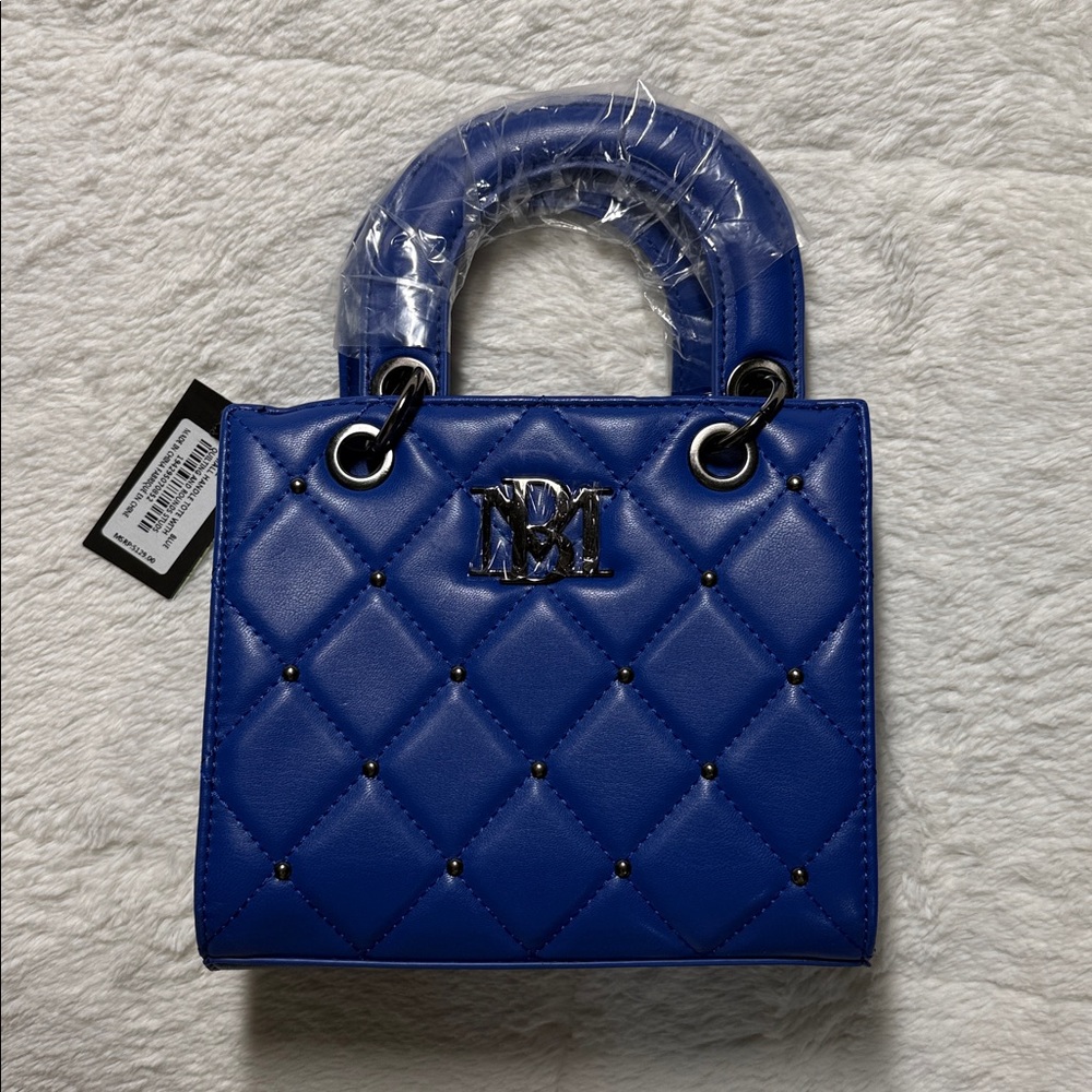 Badgley Mischka Royal Blue Quilted Crossbody Bag